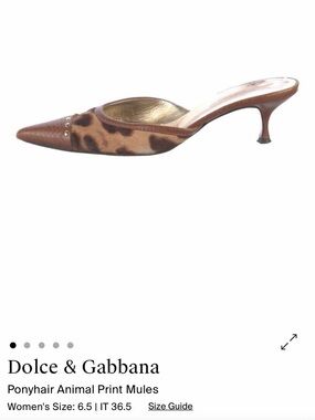 Dolce & Gabbana Leopard Ponyhair Pointed Kitten-Heel Mules in Brown